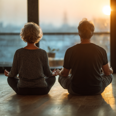 Група задоволених учасників після заняття йогою